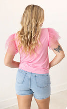 Load image into Gallery viewer, Tulle Sleeve Top, Pink