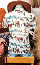 Load image into Gallery viewer, Western Fashion Mustang River Printed Mesh Top