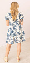 Load image into Gallery viewer, Blue &amp; Ivory Floral Dress