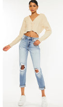 Load image into Gallery viewer, KanCan Light Wash Distressed Capri Jeans