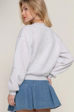 Load image into Gallery viewer, Long Sleeve Crew Neck Sequin Detail Inner Fleece Sweatshirt