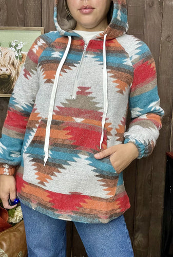 Aztec Multi Color Printed Pullover