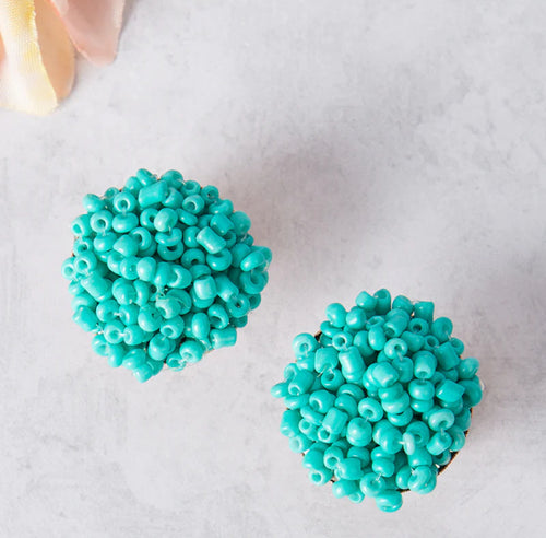 Throw The Confetti Stud Earrings/ Turquoise