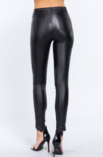 Load image into Gallery viewer, Faux Leather Coated Long Skinny Bottoms