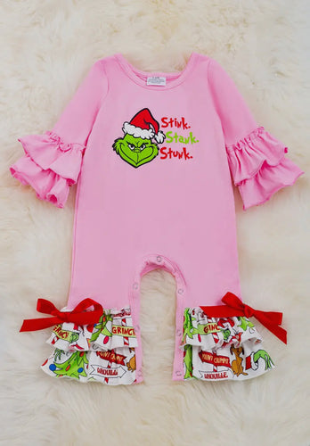 Stink Stank Stunk Pink Baby Romper
