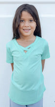 Load image into Gallery viewer, Girls&#39; Tangled V-Neck Basics In Mint