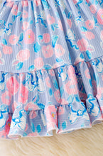 Load image into Gallery viewer, Blue Floral Ruffle Dress