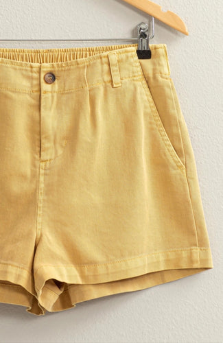 Sand Color Elastic Back Shorts