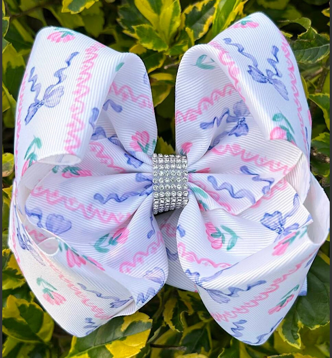 Coquette Printed Double Layer Hair Bow