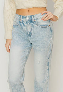 High Rise Stretch Crop Flare with Frayed Hem Jeans