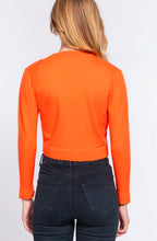 Load image into Gallery viewer, Long Sleeve Scallop Finished Sweater Bolero - Orange