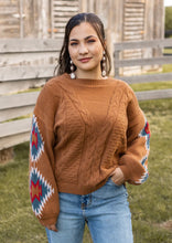 Load image into Gallery viewer, *RESTOCK* Terracotta Horizon Aztec Sleeve Sweater