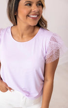 Load image into Gallery viewer, Tulle Sleeve Top, Lavender