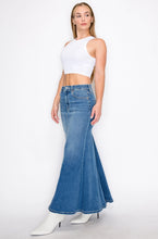 Load image into Gallery viewer, Denim Maxi Mermaid Skirt with Gusset