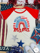 Load image into Gallery viewer, Mama Patriotic Rainbow Top