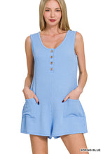 Load image into Gallery viewer, Corded Rib Sleeveless Romper With Pockets