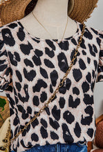 Load image into Gallery viewer, Leopard Print Layered Ruffled Short Sleeve Top