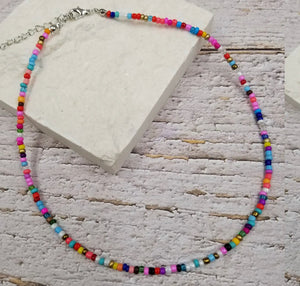 Boho Layered Colorful Seed Beads Necklace