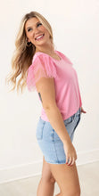 Load image into Gallery viewer, Tulle Sleeve Top, Pink