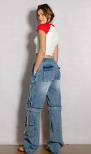 Load image into Gallery viewer, Convertible To Jorts Wide Leg Cargo Jeans