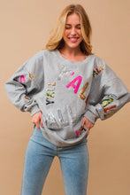 Load image into Gallery viewer, Sequin Embellished Y&#39;all Graphic Sweatshirt