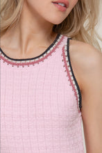 Load image into Gallery viewer, Contrast Color Halter Neck Crochet Spring Sweater