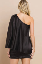 Load image into Gallery viewer, Satin Draped One Shoulder Dress