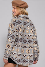 Load image into Gallery viewer, Long Sleeve Printed Fleece Shacket