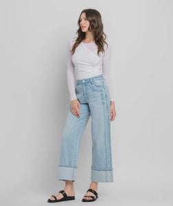 Kris Seamed Cuffed Baggy Wide Leg Jeans