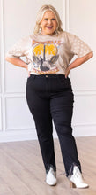 Load image into Gallery viewer, Black Skinny Jeans With Rhinestone Fringe
