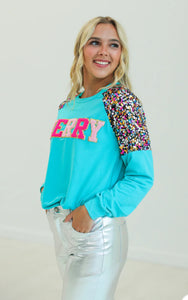 Merry Turquoise Sweatshirt