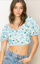 Load image into Gallery viewer, Floral Print Sweetheart Neck Crop Top