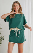 Load image into Gallery viewer, Colorblock Drop Shoulder T-Shirt &amp; Skirt Set