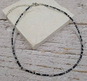 Boho Layered Black Bead Necklace