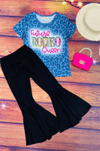 Load image into Gallery viewer, Kids Leopard Printed Short Sleeve Top With Bell Bottoms 2 Pc Set