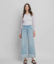 Load image into Gallery viewer, Kris Seamed Cuffed Baggy Wide Leg Jeans