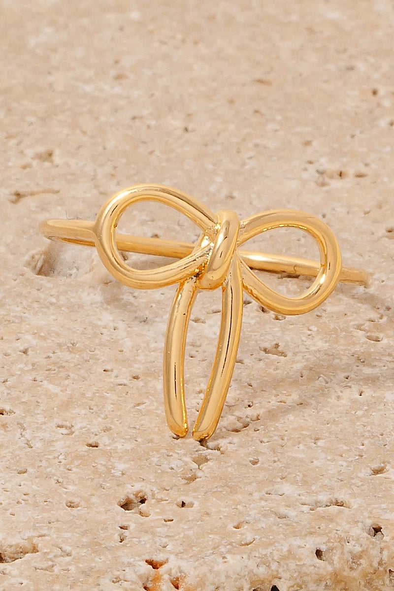 Metallic Ribbon Bow Wire Metallic Band Ring