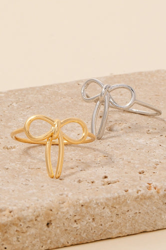 Metallic Ribbon Bow Wire Metallic Band Ring