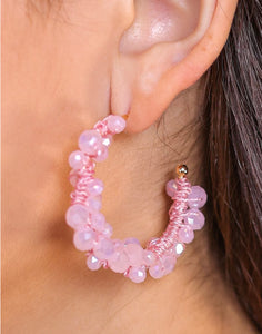 Bloom Pink Hoop Earrings