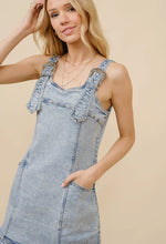 Load image into Gallery viewer, Denim Western Buckle Strap Mini Dress