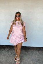 Load image into Gallery viewer, Coastal Stripes Skort Set - Pink