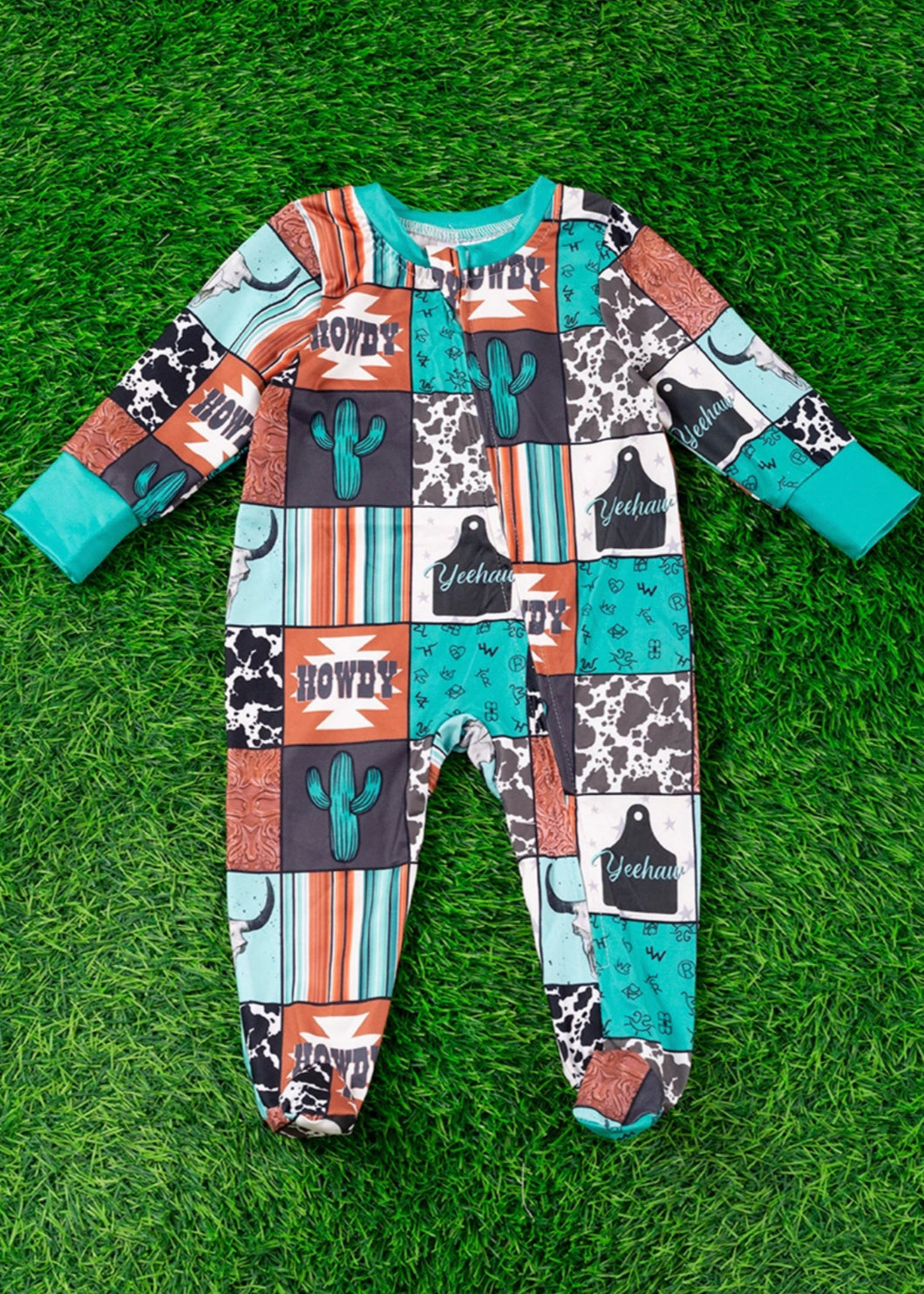 Howdy Multi Printed Patch Infant Romper