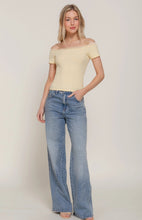 Load image into Gallery viewer, Short Sleeve Off the Shoulder with Lace Trim Knit Top