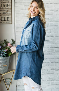 Washed Denim Long Shirt