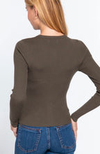 Load image into Gallery viewer, Long Sleeve Crew Neck Button Down Basic Cardigan