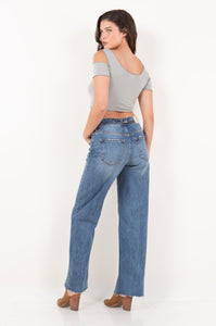 *Restock* Dual Accent Crossover Cuff Detailing Denim Jeans