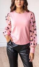 Load image into Gallery viewer, The Leopard Dream Pink Balloon Sleeve Top