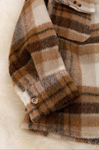 Load image into Gallery viewer, (Unisex)Tan/Light Brown Plaid Shacket