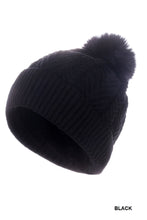 Load image into Gallery viewer, Warm Woven Knitted Lined Pom Beanie