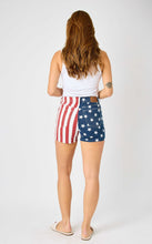 Load image into Gallery viewer, Americana Flag Fray Hem Denim Shorts